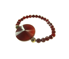 [21479] Pulsera moneda agata roja x und